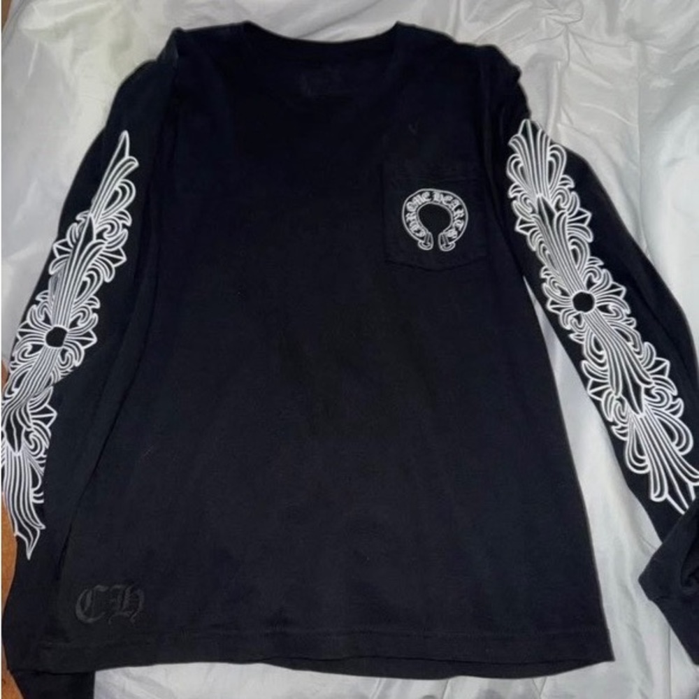 Chrome Hearts Black and White Long Sleeve Tee
